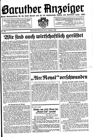 Baruther Anzeiger vom 16.10.1939