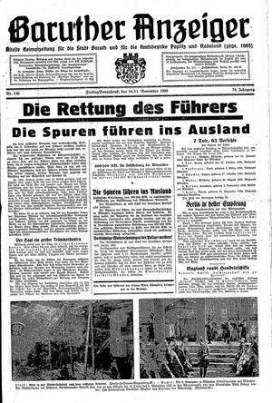 Baruther Anzeiger vom 10.11.1939