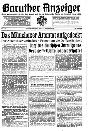 Baruther Anzeiger vom 22.11.1939