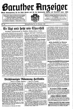 Baruther Anzeiger vom 04.12.1939