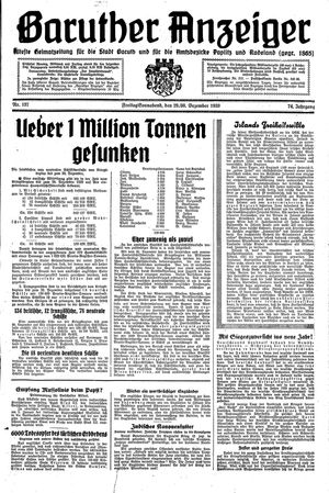 Baruther Anzeiger vom 29.12.1939