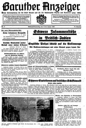 Baruther Anzeiger vom 17.01.1940