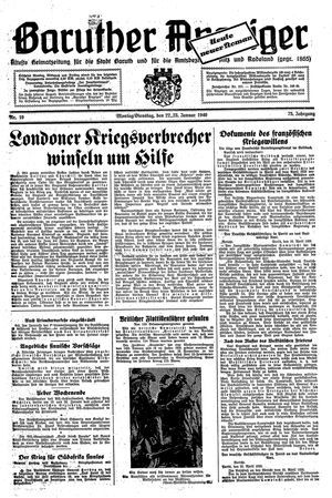 Baruther Anzeiger vom 22.01.1940
