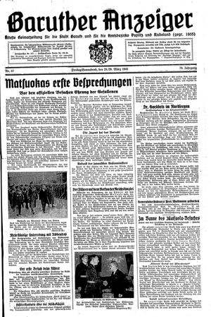 Baruther Anzeiger vom 28.03.1940