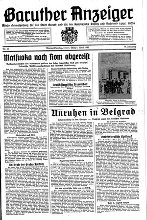 Baruther Anzeiger vom 31.03.1940