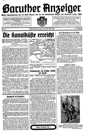 Baruther Anzeiger vom 22.05.1940