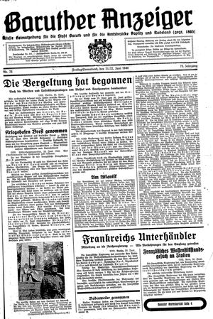 Baruther Anzeiger vom 21.06.1940