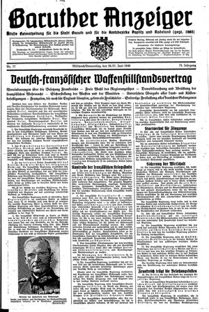 Baruther Anzeiger vom 26.06.1940