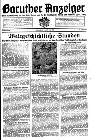 Baruther Anzeiger vom 20.07.1940
