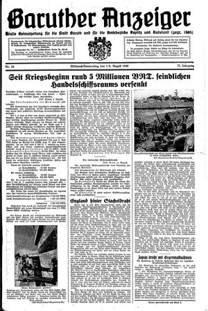 Baruther Anzeiger vom 07.08.1940