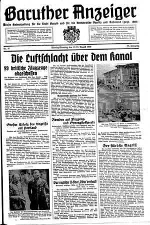 Baruther Anzeiger vom 12.08.1940