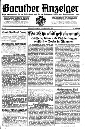 Baruther Anzeiger vom 09.09.1940