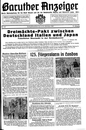 Baruther Anzeiger vom 27.09.1940