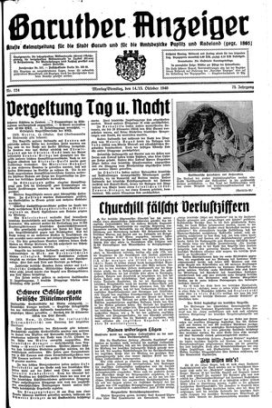 Baruther Anzeiger vom 14.10.1940