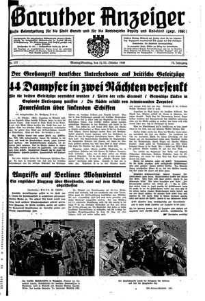Baruther Anzeiger vom 21.10.1940