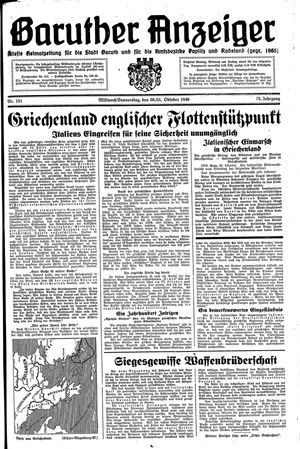Baruther Anzeiger vom 30.10.1940