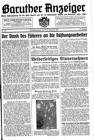Baruther Anzeiger vom 15.11.1940
