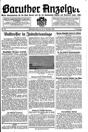 Baruther Anzeiger vom 16.12.1940