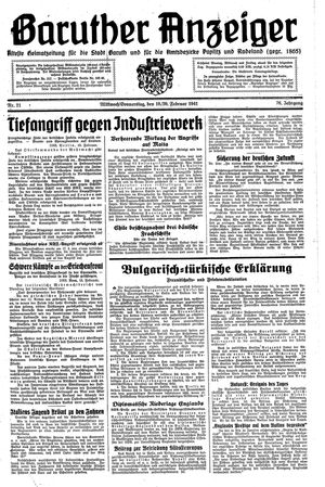 Baruther Anzeiger vom 19.02.1941