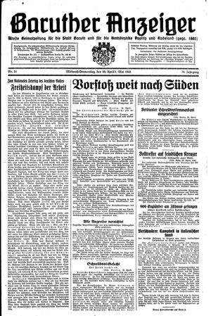 Baruther Anzeiger vom 30.04.1941