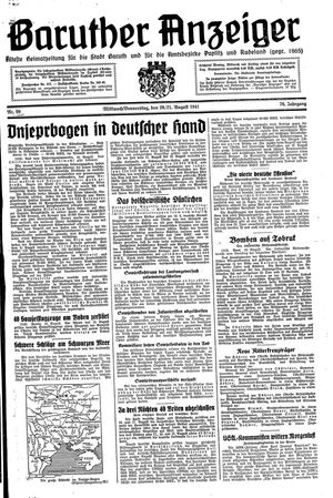 Baruther Anzeiger vom 20.08.1941