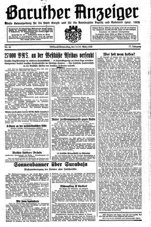 Baruther Anzeiger vom 11.03.1942