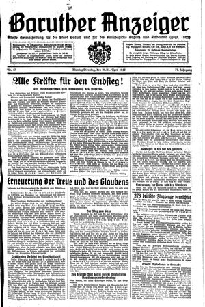 Baruther Anzeiger vom 20.04.1942