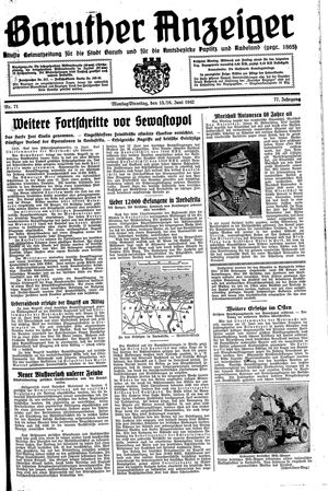 Baruther Anzeiger vom 15.06.1942