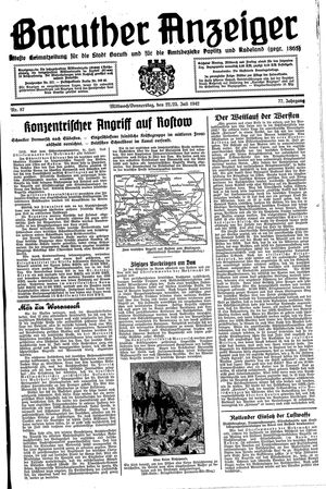 Baruther Anzeiger vom 22.07.1942