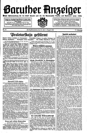 Baruther Anzeiger vom 31.07.1942