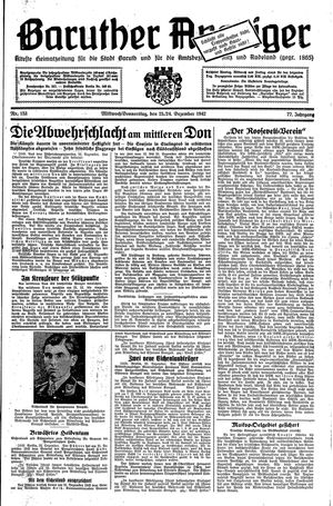 Baruther Anzeiger vom 23.12.1942