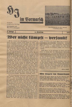 HJ im Vormarsch / hrsg. vom Bann 24 der Hitler-Jugend on Aug 4, 1934