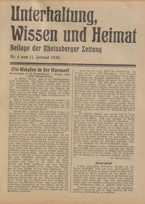 Unterhaltung, Wissen und Heimat on Feb 11, 1938