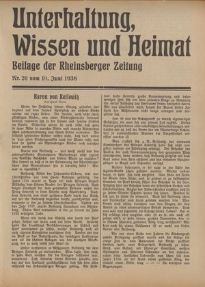 Unterhaltung, Wissen und Heimat vom 10.06.1938