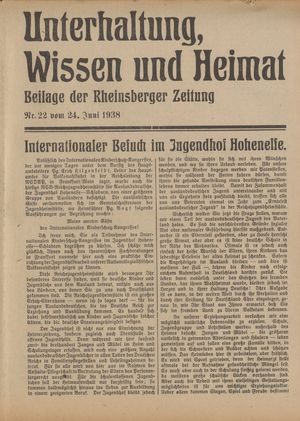Unterhaltung, Wissen und Heimat vom 24.06.1938