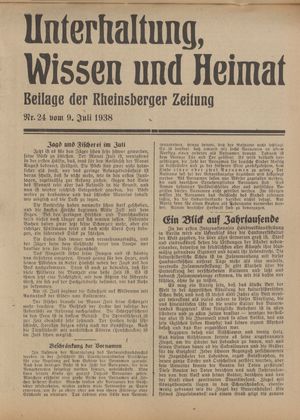 Unterhaltung, Wissen und Heimat vom 09.07.1938