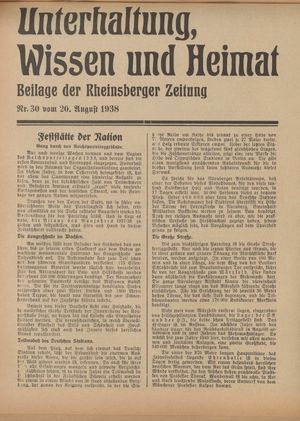 Unterhaltung, Wissen und Heimat vom 20.08.1938