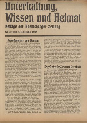Unterhaltung, Wissen und Heimat vom 03.09.1938