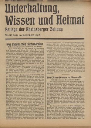 Unterhaltung, Wissen und Heimat vom 17.09.1938