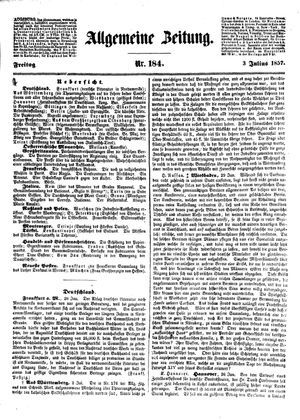 Allgemeine Zeitung vom 03.07.1857