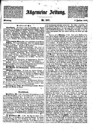 Allgemeine Zeitung vom 06.07.1857