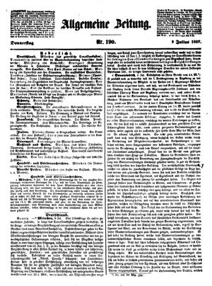 Allgemeine Zeitung vom 09.07.1857