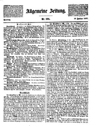 Allgemeine Zeitung vom 10.07.1857