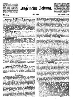 Allgemeine Zeitung on Jul 14, 1857