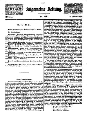 Allgemeine Zeitung vom 20.07.1857