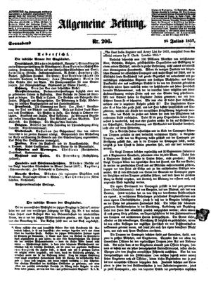 Allgemeine Zeitung vom 25.07.1857