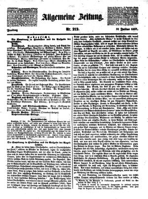 Allgemeine Zeitung on Jul 31, 1857