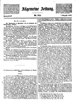 Allgemeine Zeitung vom 01.08.1857