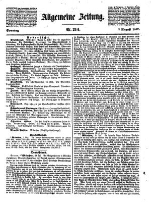 Allgemeine Zeitung vom 02.08.1857