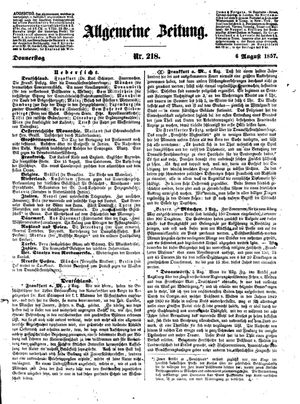 Allgemeine Zeitung vom 06.08.1857